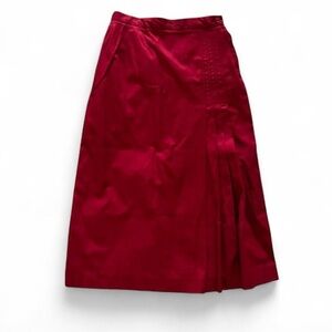 Rare 90s Vintage Japanese Cherry Red Maxi Skirt
